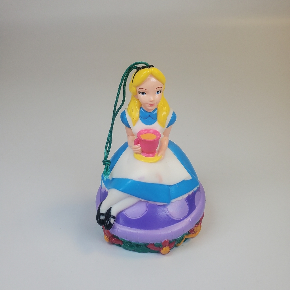 Vintage Disney Alice in Wonderland EZ Light Up Christmas Tree Ornament Clock Tea
